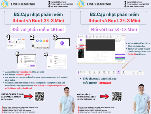 Các bước thực hiện khi dùng Cáp fix camera trước Luban iPhone 16 Pro Max