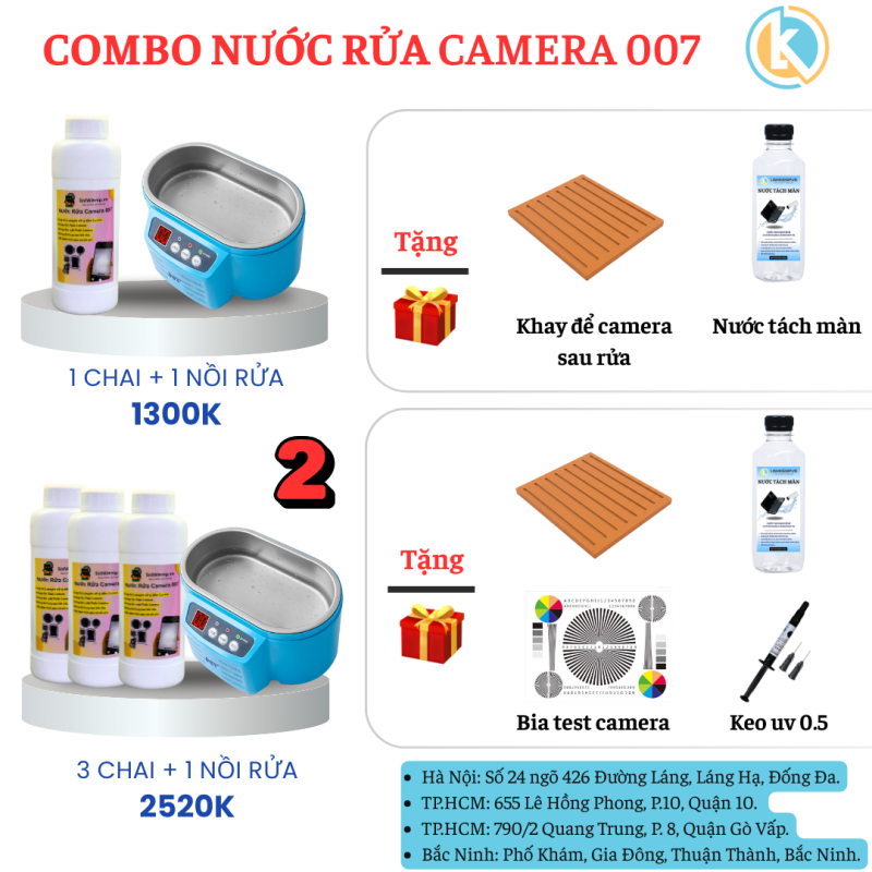 COMBO NƯỚC RỬA CAMERA 007