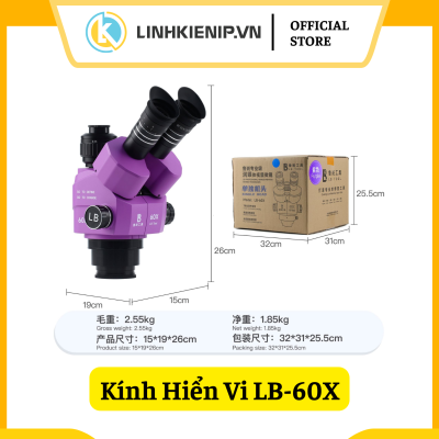 Kính Hiển Vi Luban - 60X Có Chân Đế Lớn - Zoom 6~60X